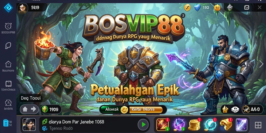 Tangkapan layar gameplay <strong>BOSVIP88</strong> menampilkan pertempuran seru di dunia RPG yang luas.