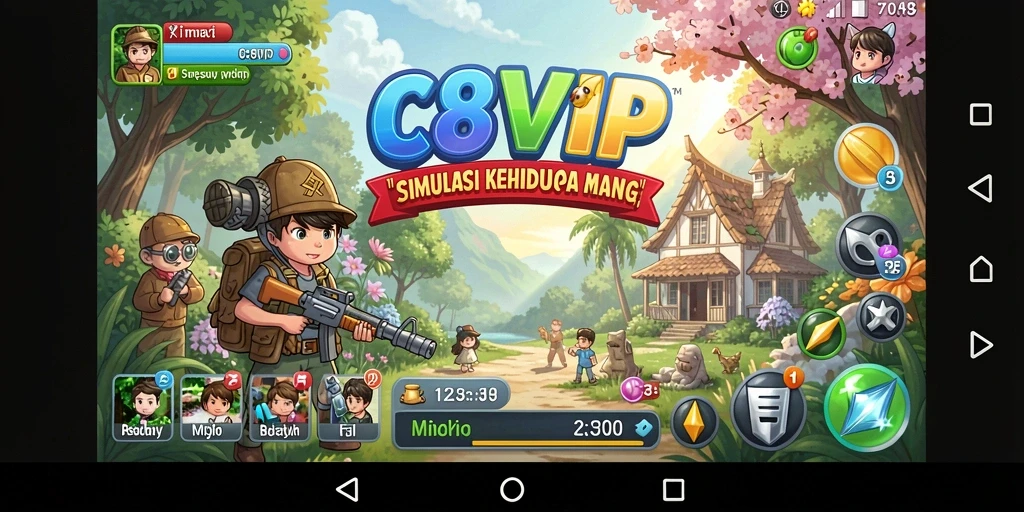 Screenshot utama C8VIP menunjukkan gameplay simulasi yang mendalam dan menyenangkan.