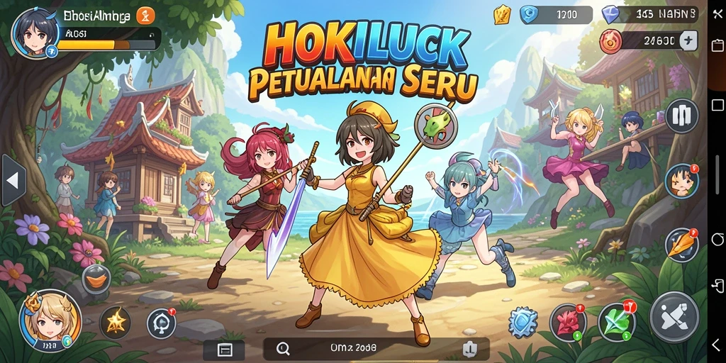 Screenshot HOKILUCK menampilkan aksi karakter dalam pertarungan seru.