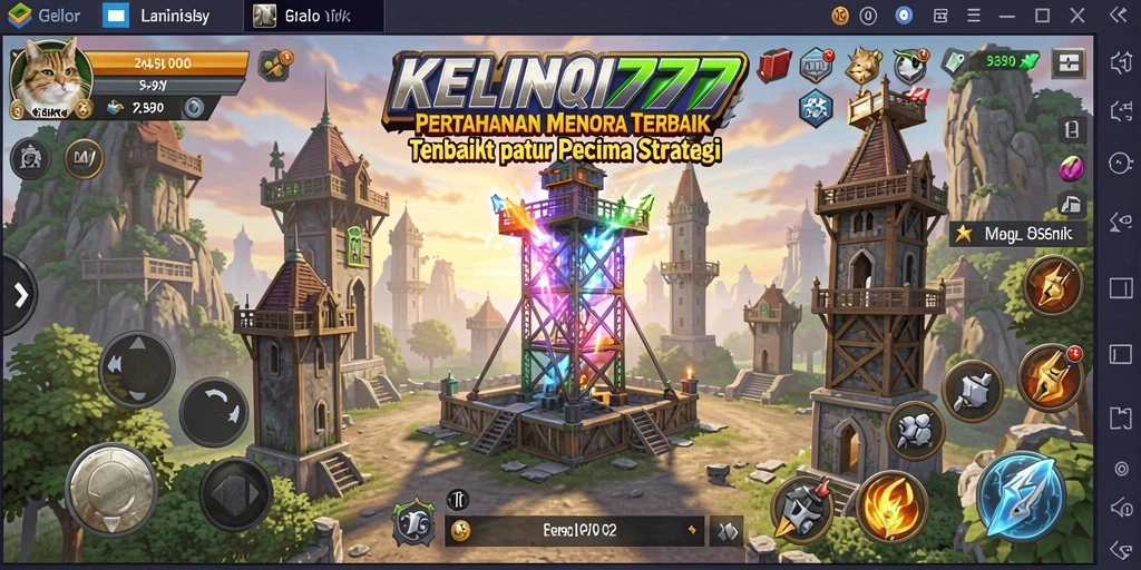 Tampilan menarik dari gameplay KELINCI777 di Tower Defense.