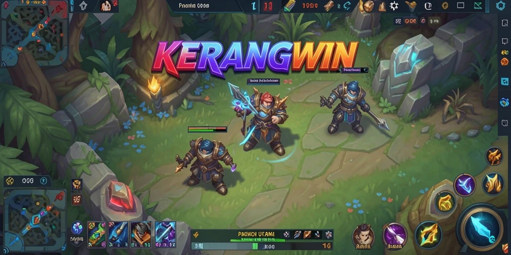 Tangkapan layar gameplay KERANGWIN menunjukkan aksi pertempuran yang mendebarkan.