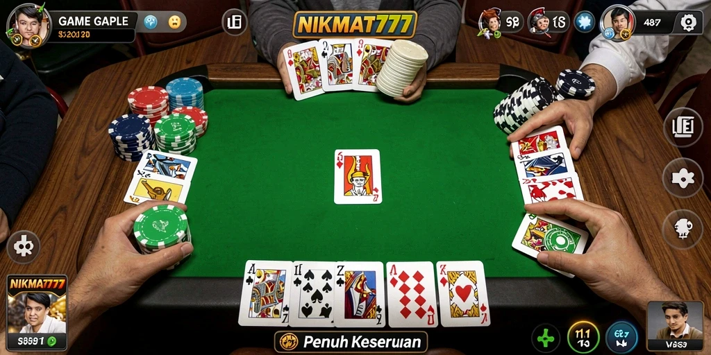Gameplay seru dan interaktif dari NIKMAT777 saat bermain Gaple.