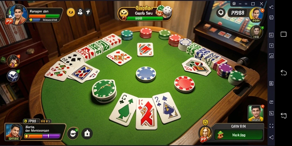 Tampilan gameplay Gaple yang seru dan interaktif di PP88.
