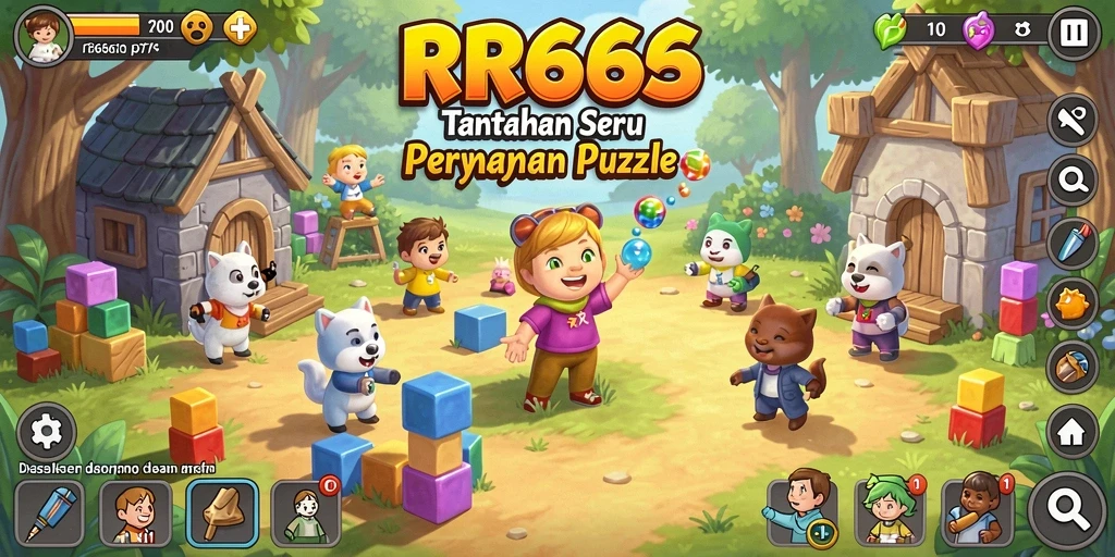 Tampilan gameplay menantang dari RR666 yang penuh warna.