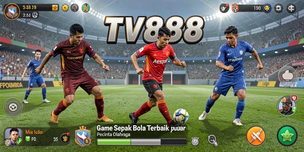 Tampilan gameplay TV888 yang seru dan menegangkan dalam pertandingan sepak bola.