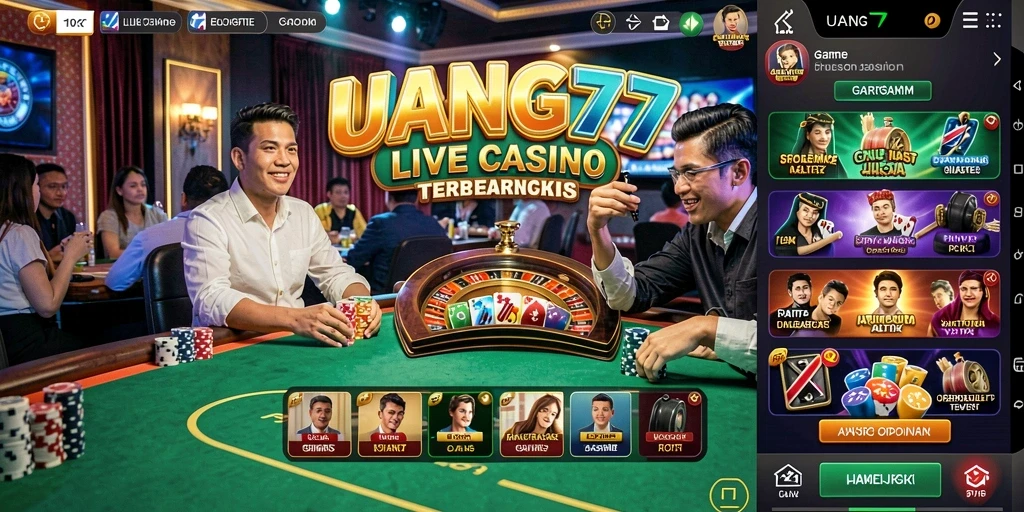 Tampilan menarik dari permainan Live Casino di UANG77.