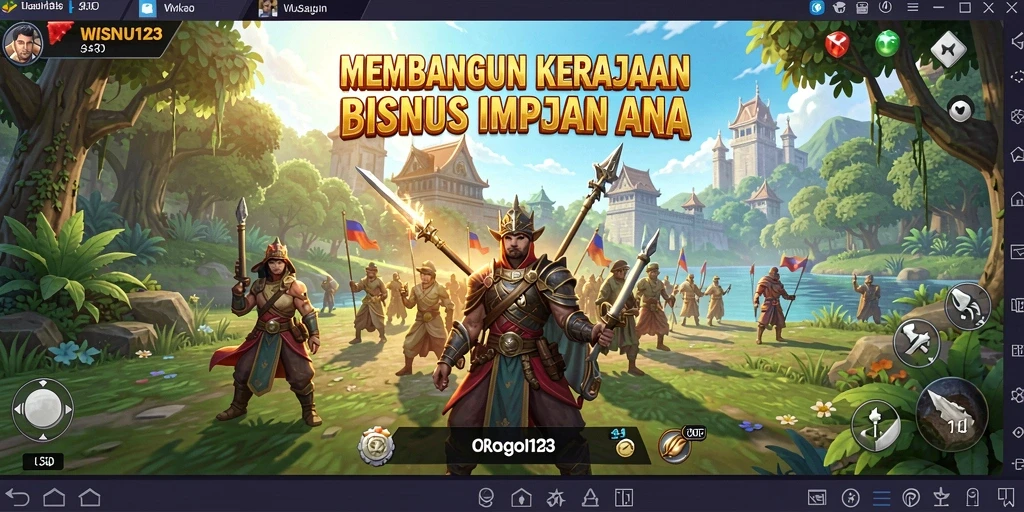 Screenshot WISNU123 menampilkan aktivitas manajemen bisnis yang seru.
