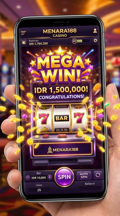 Screenshot antarmuka pengguna aplikasi menara188.